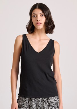 Γυναικείο tank top με raw cuts τελειώματα