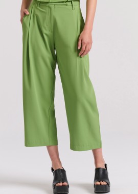 Loose fit cropped παντελόνι με μονή πιέτα