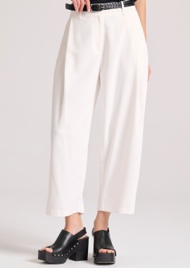 Loose fit cropped παντελόνι με μονή πιέτα
