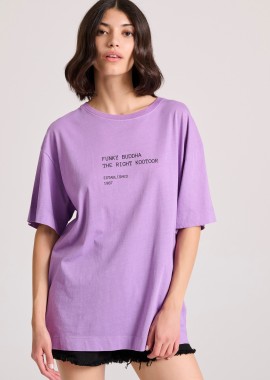 Loose fit t-shirt με text artwork τύπωμα στην πλάτη