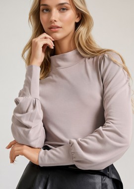 Μακρυμάνικη μπλούζα με μανίκια bishop