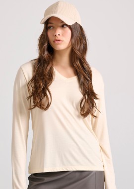 Μακρυμάνικη μπλούζα με V λαιμόκοψη