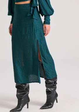 Midi κρουαζέ φούστα σε ζακάρ ύφανση