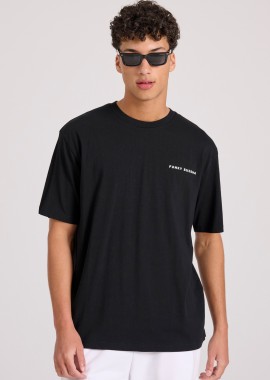 Relaxed fit t-shirt με embossed τύπωμα στην πλάτη