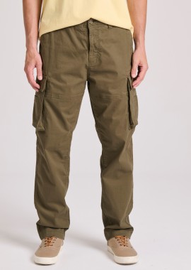 Loose tapered fit cargo παντελόνι σε ζακάρ ύφανση
