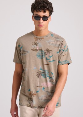 T-shirt με all over nature τύπωμα