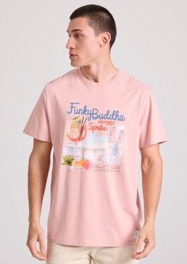 T-shirt με vintage coctail τύπωμα