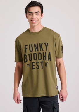 Relaxed fit t-shirt με Funky Buddha τύπωμα