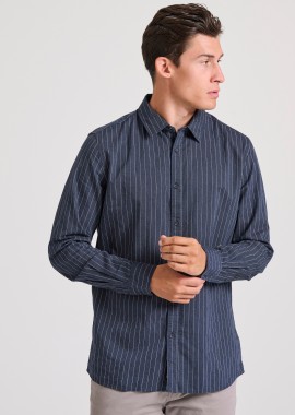 Relaxed fit ριγέ πουκάμισο
