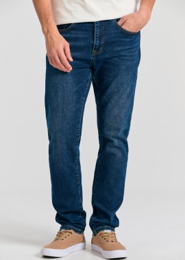 Slim tapered fit τζιν παντελόνι με ελαφρύ ξεθώριασμα