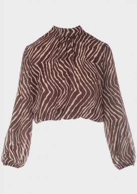 Γυναικεία μπλούζα crop animal print ANIMAL