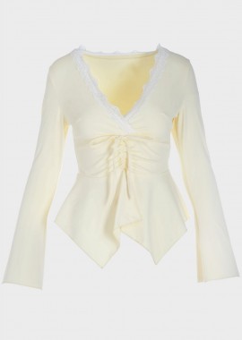 Μπλούζα γυναικεία ελαστική κρουαζέ ΚΙΤΡΙΝΟ