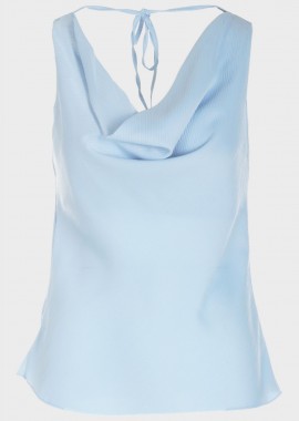 Γυναικεία ντραπέ μπλούζα μονόχρωμη ΣΙΕΛ