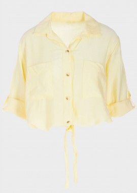 Πουκάμισο γυναικείο μονόχρωμο ΚΙΤΡΙΝΟ