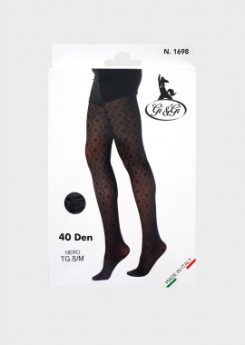 gsecret - Γυναικείο καλσόν all print 40DEN ΜΑΥΡΟ