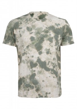 Ανδρικό tshirt με λαιμόκοψη tie dye. Street Style ΧΑΚΙ