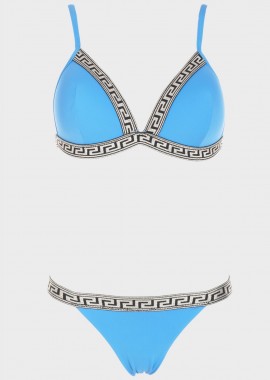 gsecret - Set bikini με μοτίβο μαίανδρο. Καλύπτει C Cup. INDIGO