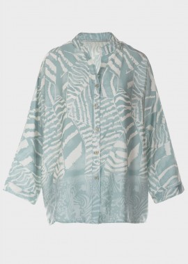 Πουκάμισο γυναικείο με σχέδια σατέν ΜΕΝΤΑ