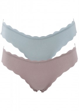 gsecret - Γυναικείο μονόχρωμο slip. Cotton Collection .Συσκευασία 2pack ΠΟΥΡΟ ΣΙΕΛ