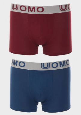 UOMO - Ανδρικό boxer UOMO εξωτερικό λάστιχο. Συσκευασία 2τεμαχίων MULTI COLOUR