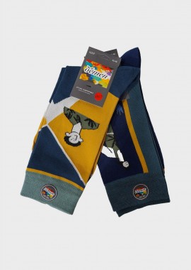 gsecret - Ανδρικές κάλτσες all print .Συσκευασία 2pack NAVY
