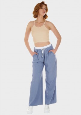 Γυναικείο Top Crop ελαστικό rip αθλητική πλάτη. ΜΠΕΖ