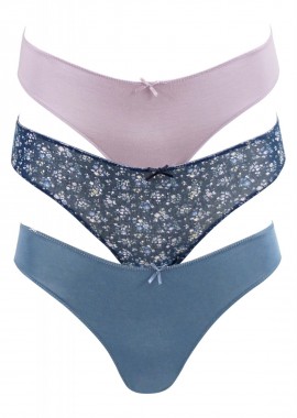 Tress - Γυναικείο slip Tress cotton παρτό. Συσκευασία 3pack. MULTI COLOUR