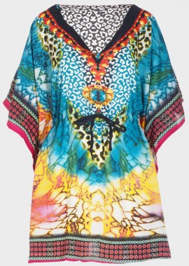 gsecret - Καφτάνι all print με κορδόνι ρυθμιζόμενο MULTI COLOUR