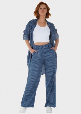 Γυναικεία Παντελόνα Jeans λάστιχο πίσω λεπτή ρίγα. JEAN