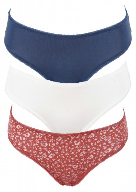 gsecret - Γυναικείο βαμβακερό slip .Συσκευασία 3pack. Cotton Collection MULTI COLOUR