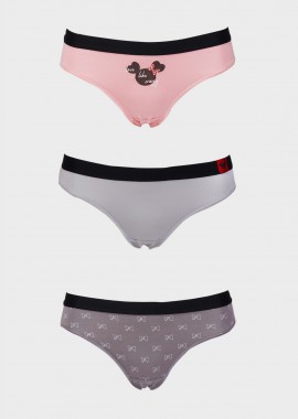Γυναικείο Slip cotton εξωτερικό λάστιχο . Συσκευασία 3pack. MULTI COLOUR