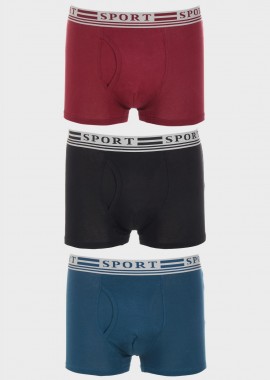 gsecret - Ανδρικό boxer εξωτερικό λάστιχο logo Sport.Συσκευασία 3pack. MULTI COLOUR