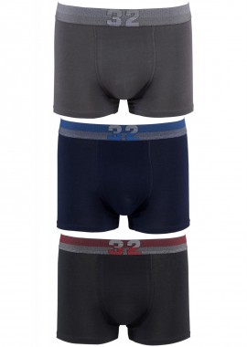 UOMO - Ανδρικό boxer εξωτερικό λάστιχο. Συσκευασία 3pack. ΜΑΥΡΟ ΜΠΛΕ ΓΚΡΙ