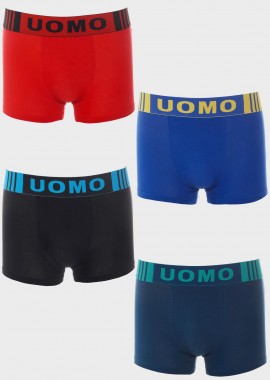 Ανδρικό boxer εξωτερικό δίχρωμο λάστιχο.Συσκευασία 4pack. MULTI COLOUR