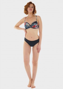 gsecret - Γυναικείο σετ μαγιό bikini ενσωματωμένη ενίσχυση slip κανονική γραμμή.Καλύπτει C-D Cup ΜΑΥΡΟ