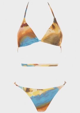 Set bikini τριγωνάκι με slip brazil. Καλύπτει B Cup. ΚΙΤΡΙΝΟ