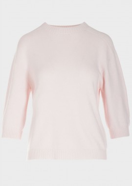 Μπλούζα μονόχρωμη με ελαστική πλέξη ΡΟΖ