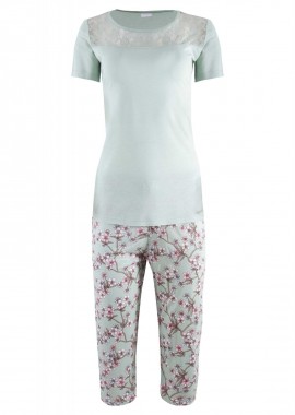 Γυναικεία πιτζάμα κάπρι Vienetta all print floral παντελόνι ΜΕΝΤΑ