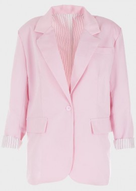 Γυναικείο σακάκι με διακοσμητικές τσέπες BABY PINK