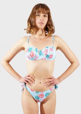 gsecret - Γυναικείο set μαγιο all print floral ενσωματωμένη ενίσχυση μπανέλα. Καλύπτει B CUP ΣΙΕΛ