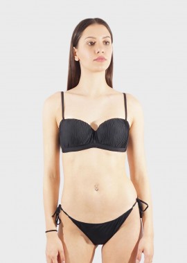 LUNA - Γυναικείο bra LUNA ενσωματωμένη επένδυση αποσπώμενες τιράντες. Καλύπτει D CUP ΜΑΥΡΟ