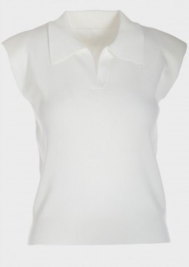 Μπλούζα γυναικεία μονόχρωμη με βάτες ΛΕΥΚΟ