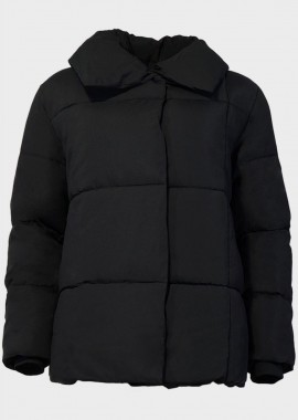 Γυναικείο μπουφάν τσέπες φερμουάρ & ζώνη.New Collection. ΜΑΥΡΟ