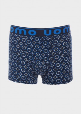 Ανδρικό boxer all print εξωτερικό λάστιχο NAVY