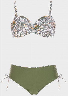 gsecret - Σετ bikini all print ψηλόμεσο slip. Kαλύπτει C-D Cup ΧΑΚΙ