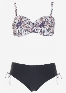 gsecret - Bikini strapless all print με μπανέλα. Καλύπτει C-D Cup ΜΑΥΡΟ