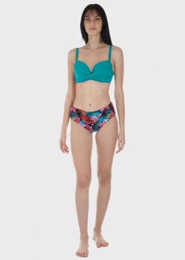 gsecret - Γυναικείο σετ μαγιό bikini ενσωματωμένη ενίσχυση slip all print.Καλύπτει D-E CUP ΠΕΤΡΟΛ