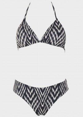 gsecret - Bikini τριγωνάκι all print. Kαλύπτει Β Cup ΜΑΥΡΟ