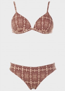 gsecret - Bikini με σχέδια push up. Kαλύπτει B Cup MARRON