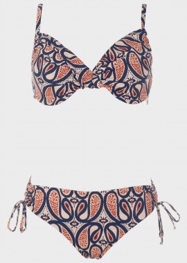 gsecret - Bikini all print με μπανέλα. Καλύπτει D Cup. ΜΠΛΕ